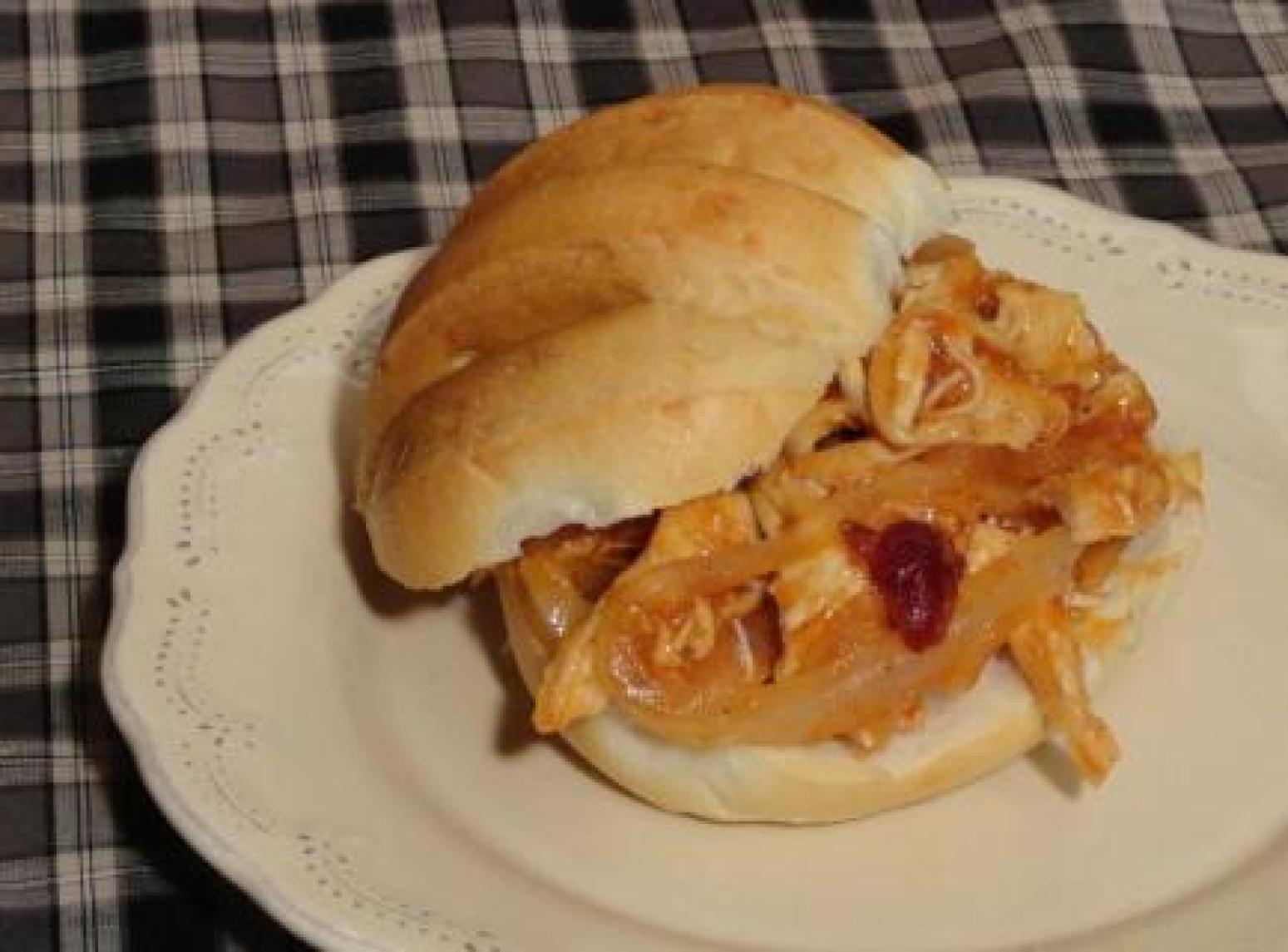 Cran-Apple BBQ Pulled Turkey Sandwich