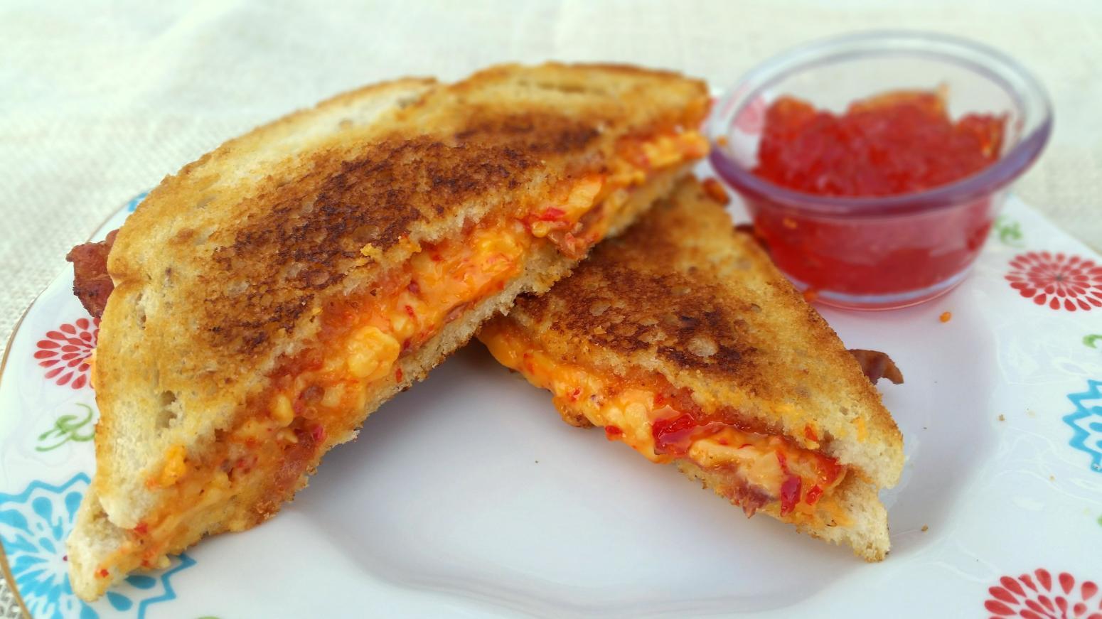 Grilled Pimento Cheese & Bacon with Pepper Jelly