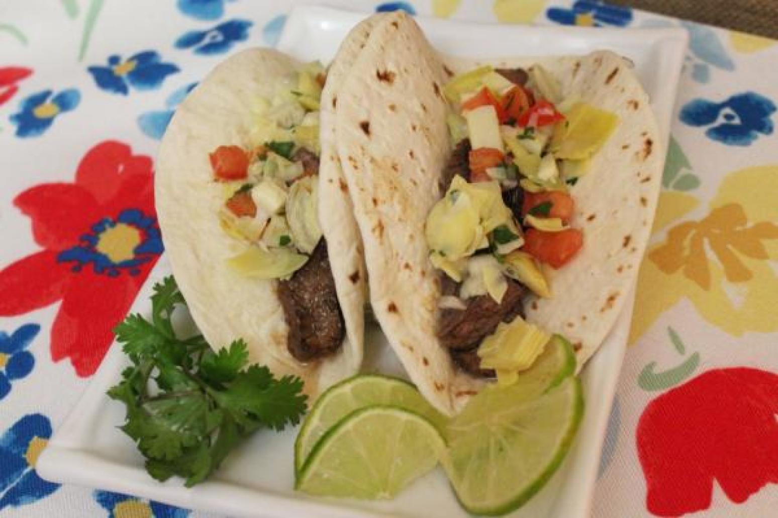 Beef and Artichoke Salsa Tacos