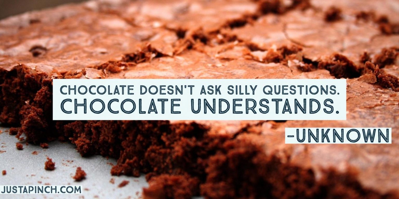 Chocolate doesn't ask silly questions. Chocolate understands. Just A
