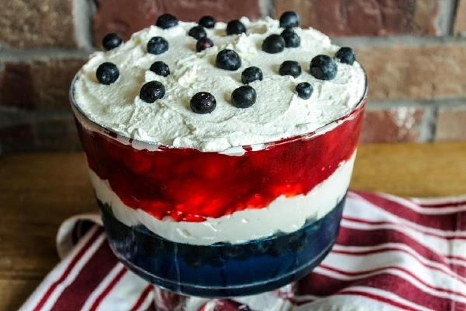 Patriotic Gelatin Fruit Salad
