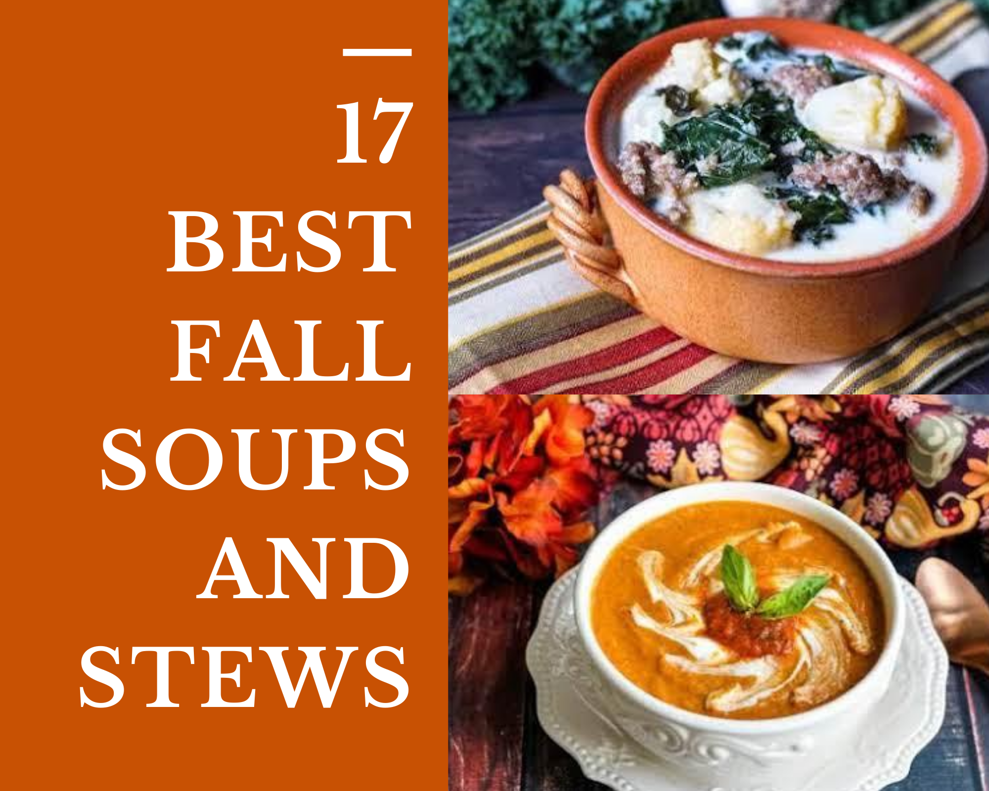 bowls of fall soups and stew