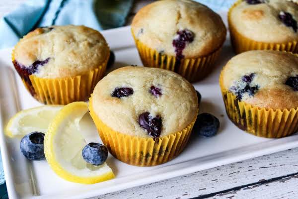 Lemon Yogurt Blueberry Muffins