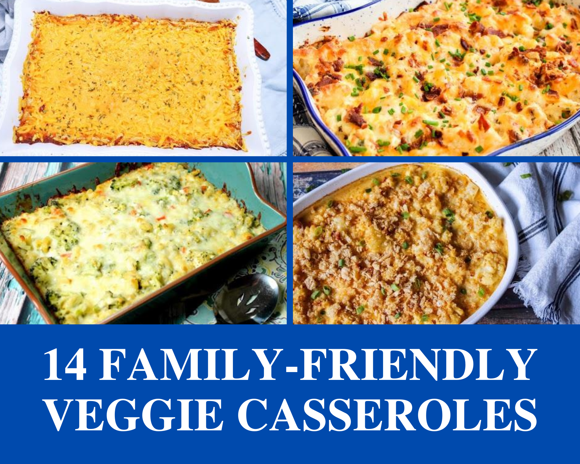 Corn casserole, cauliflower casserole and broccoli mac and cheese