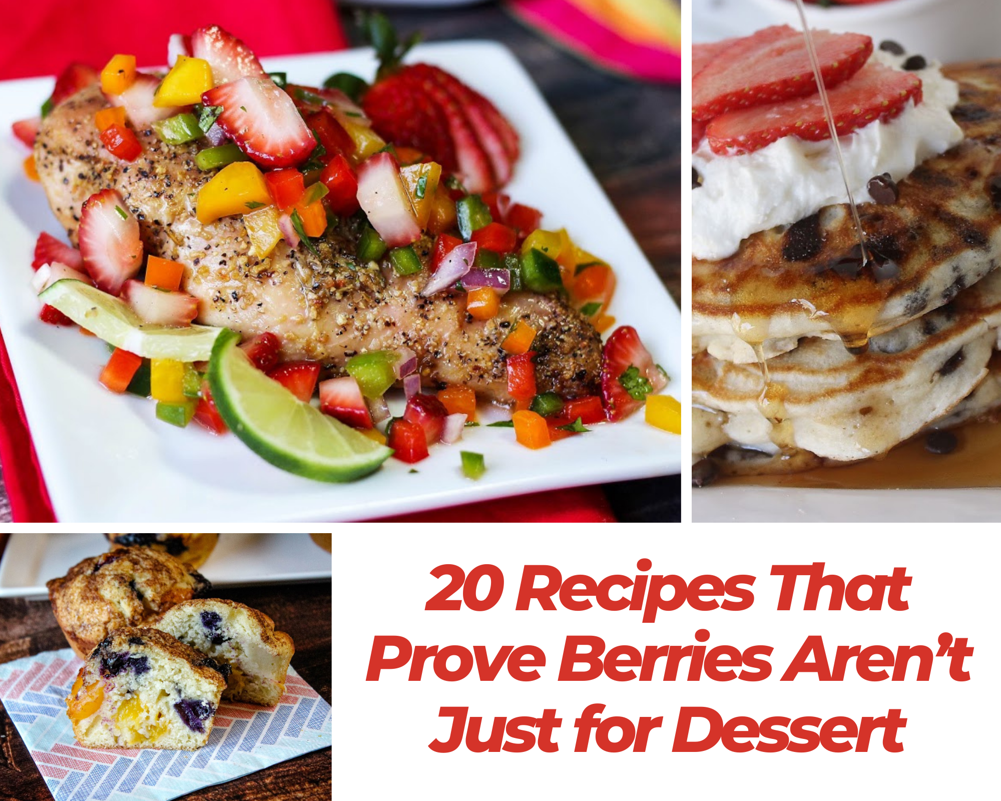 breakfast, lunch and dinner recipes with berries