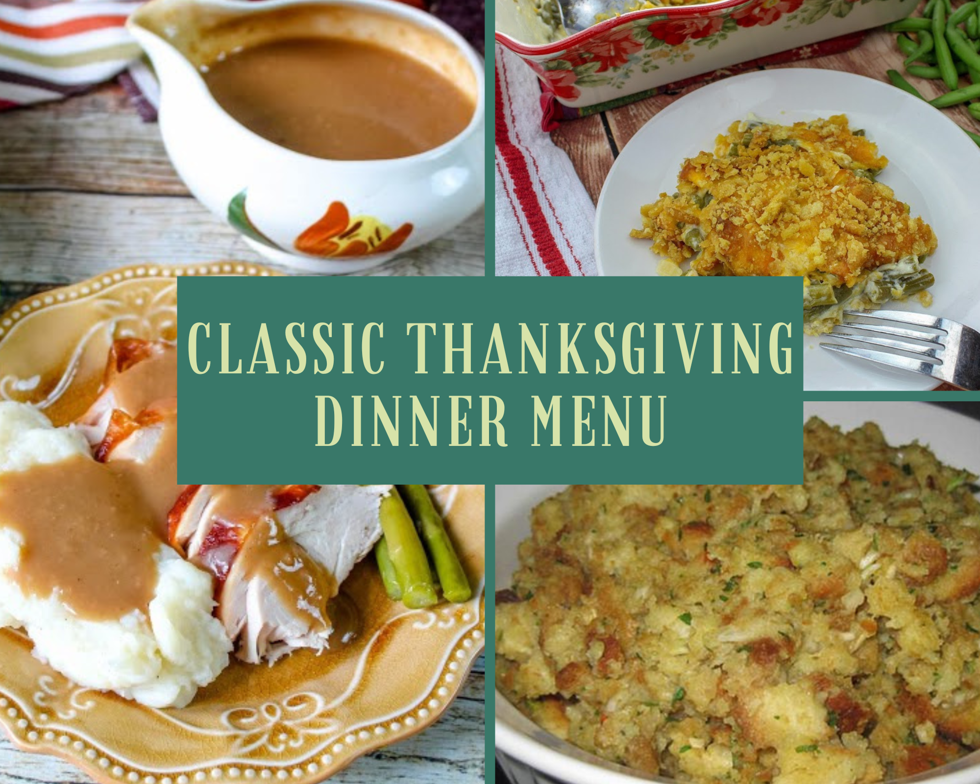 classic thanksgiving dinner menu
