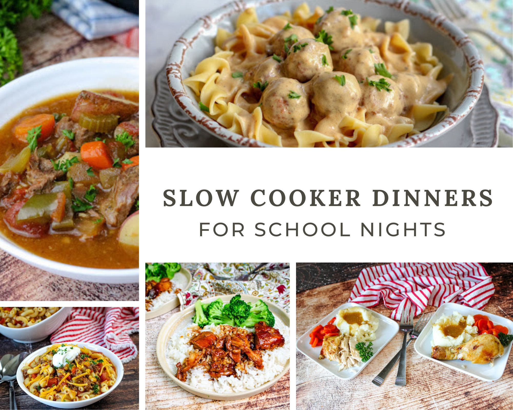 slow cooker dinners for school nights