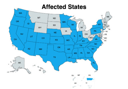 shredded cheese recall affected states